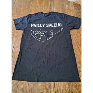 New Philly Special Football T-Shirt Men L Black Cotton Short Sleeve Pullover Tee